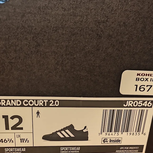 NWT Adidas Men's Black Sneakers with White Stripes - Picture 5 of 8